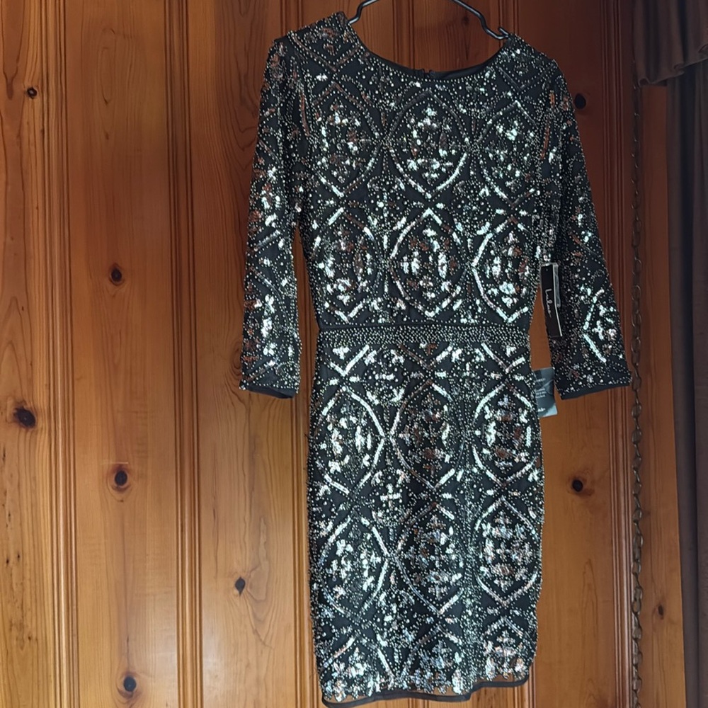 Lulus Bright Night Black Beaded Sequin Bodycon Dress